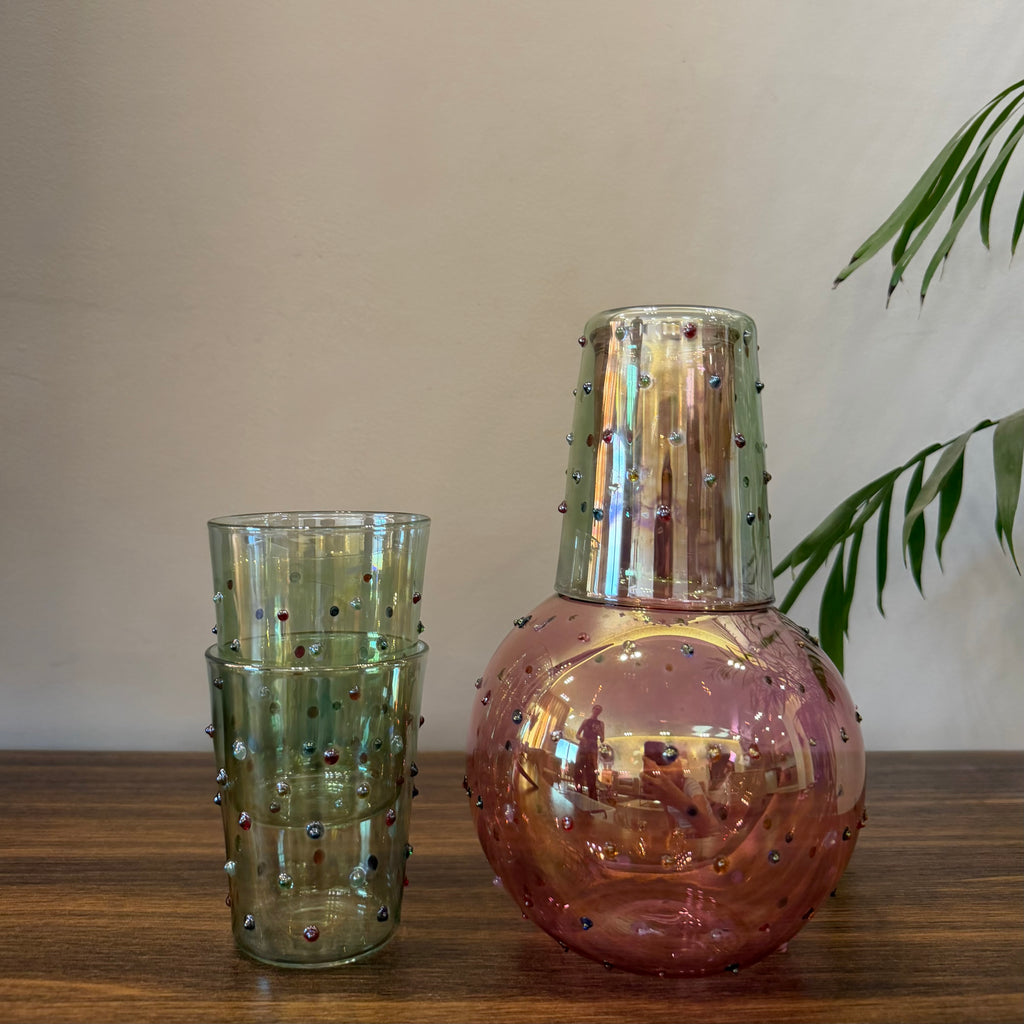 Pink Glass Jug Set